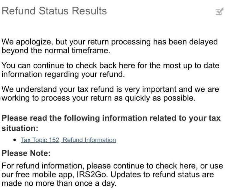 Refund Status Delayed Refund Status Delayed Message