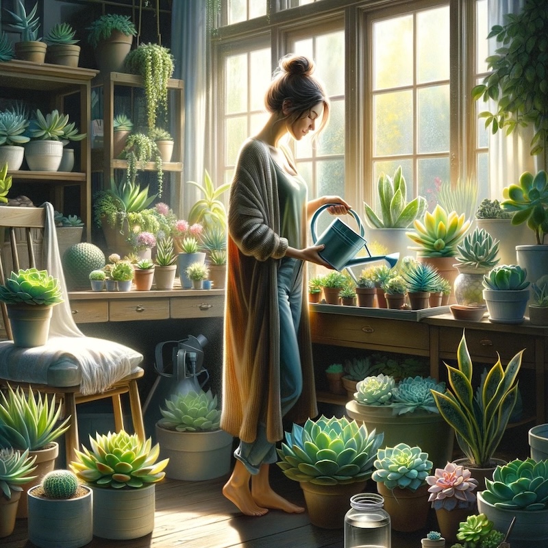 Woman Growing Succulents For Sale Woman Growing Succulents For Sale | Source: DALL-E