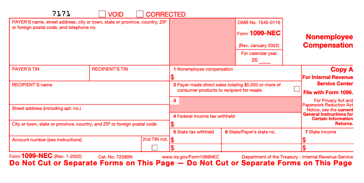 1099-NEC Form 1099-NEC Form