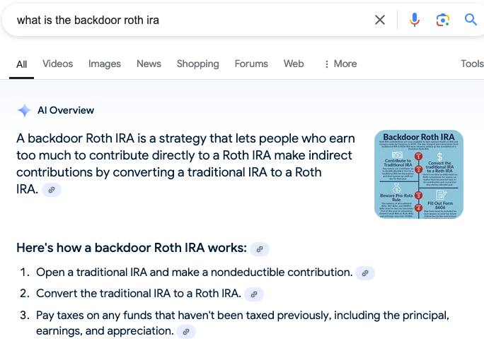 Backdoor Roth IRA - note White Coat Investor graphic no link What Is The Backdoor Roth IRA?