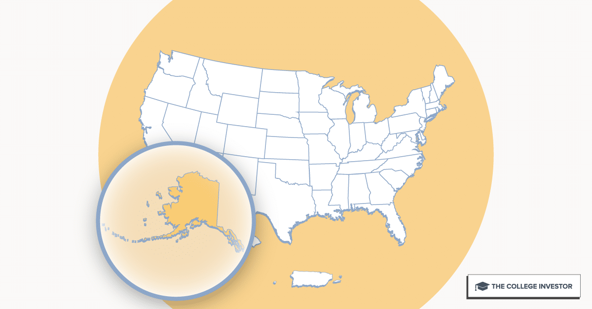 CollegeInvestor_1200x627_Infographic_ 50 + 2 Individual State Call Outs_Alaska Alaska Student Loans And Financial Aid Programs