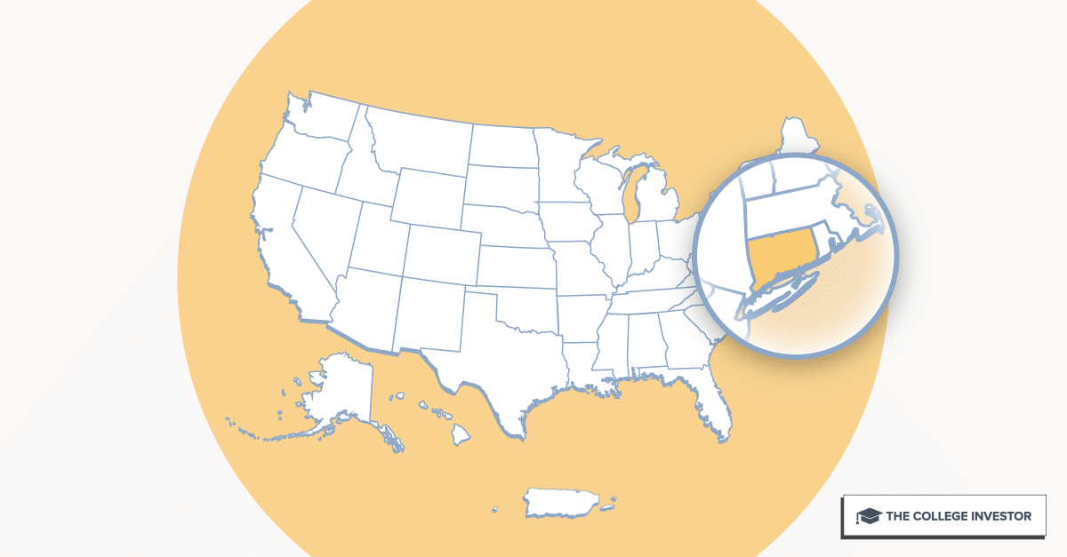 CollegeInvestor_1200x627_Infographic_ 50 + 2 Individual State Call Outs_Connecticut Connecticut Student Loans And Financial Aid Programs