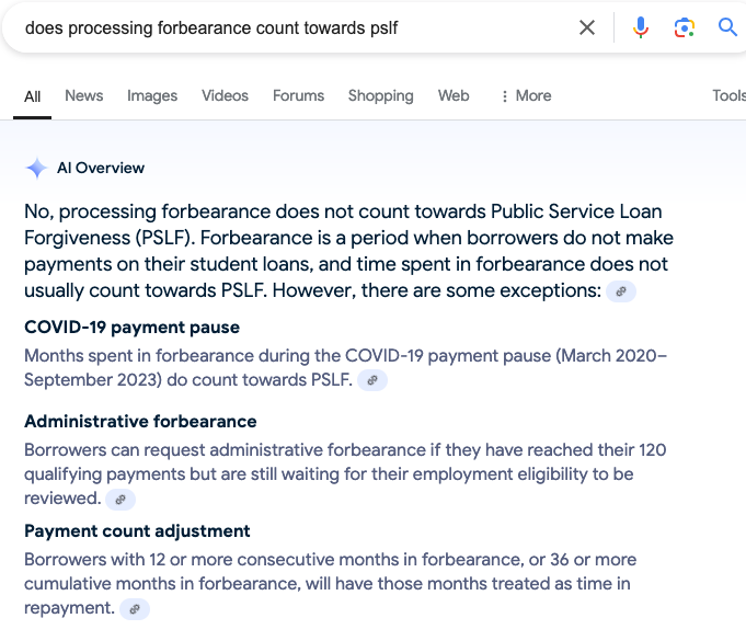 does a processing forbearance count for PSLF Does A Processing Forbearance Count For PSLF?