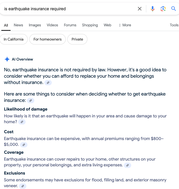 Earthquake Insurance Is Earthquake Insurance Required?