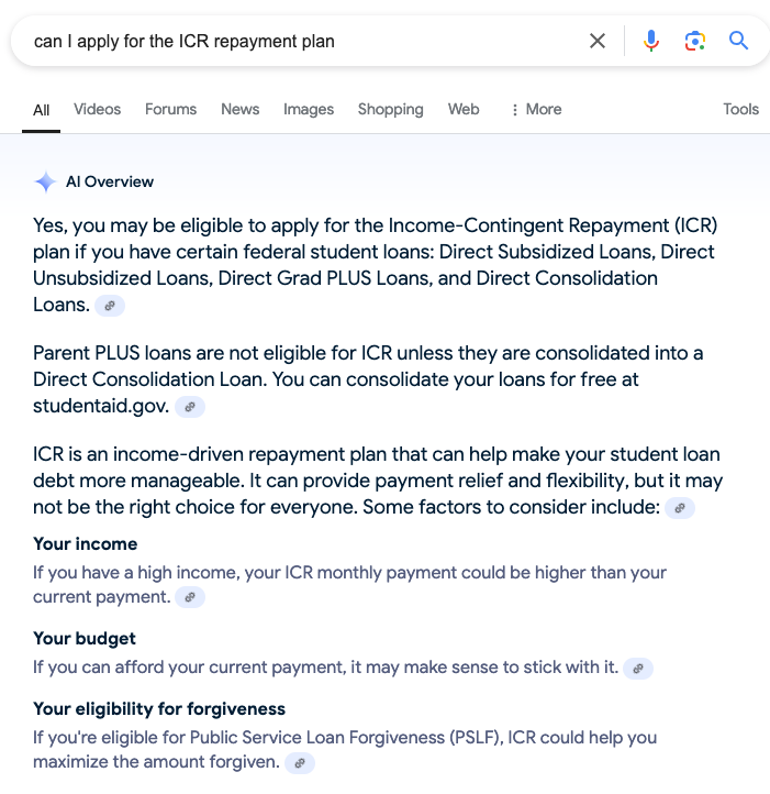 ICR Repayment Plan Can I Apply For The ICR Repayment Plan?