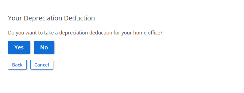Screenshot of 1040.com's Depreciation Deduction Worksheet Screenshot of 1040.com's Depreciation Deduction Worksheet