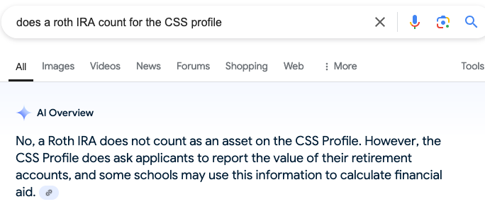 Roth IRA CSS Profile Does A Roth IRA Count For CSS Profile?
