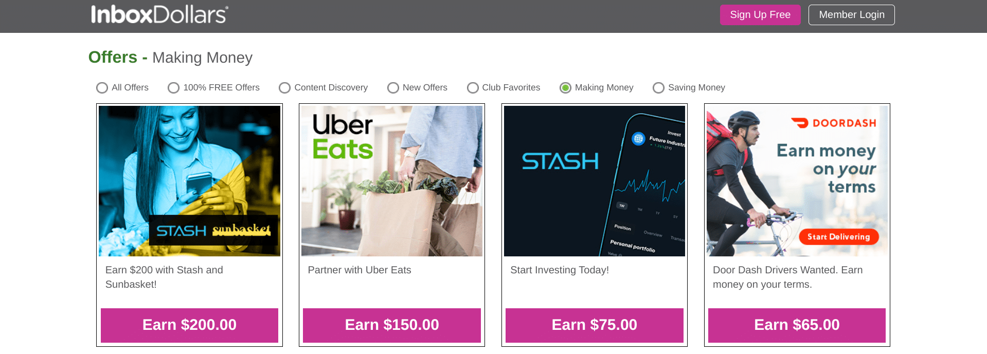 InboxDollars cash offers InboxDollars cash offers | Source: The College Investor