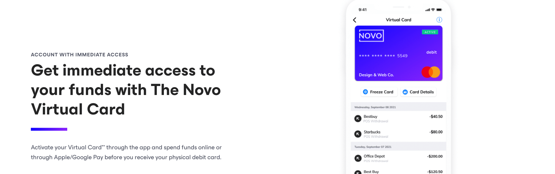 Novo virtual card Novo virtual card