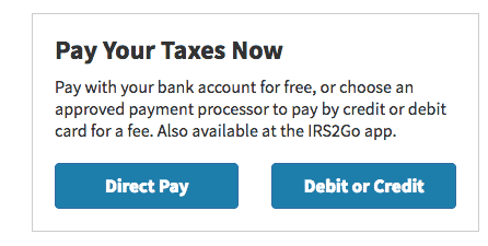taxes1 How to make estimated tax payments: screenshot of how to pay online on IRS2go