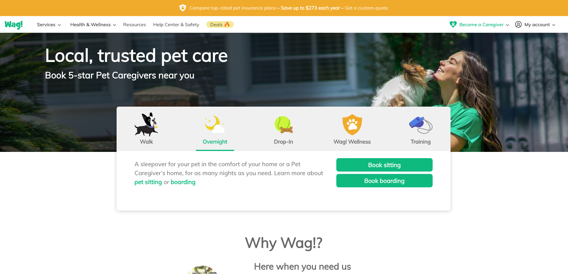 Wag homepage Wag homepage