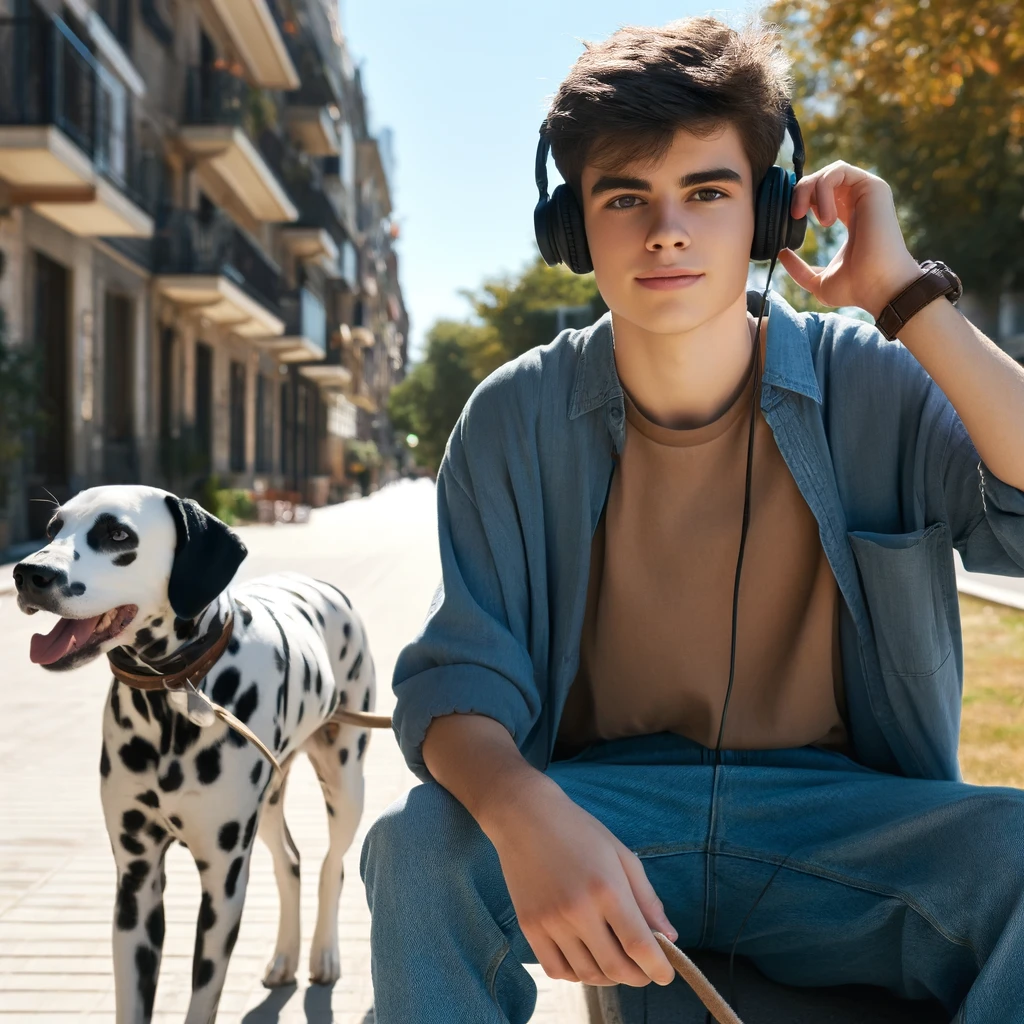 Teenager dog walking Teenager dog walking as a side hustle | Source: DALL-E